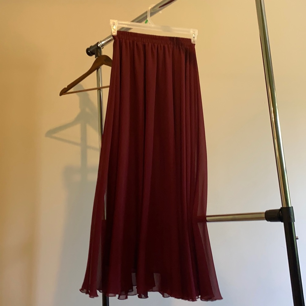 Burgundy maxi skirt